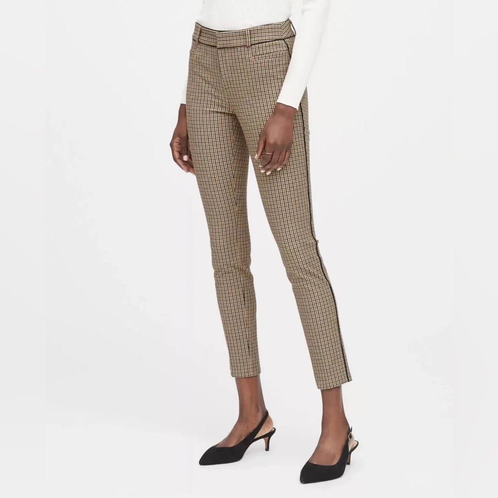 MODERN SLOAN SKINNY-FIT WASHABLE PANT WITH PIPING BANANA REPUBLIC GAP 4 Petite
